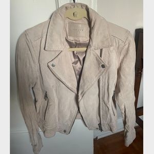 Blank NYC Cream Suede Moto Jacket